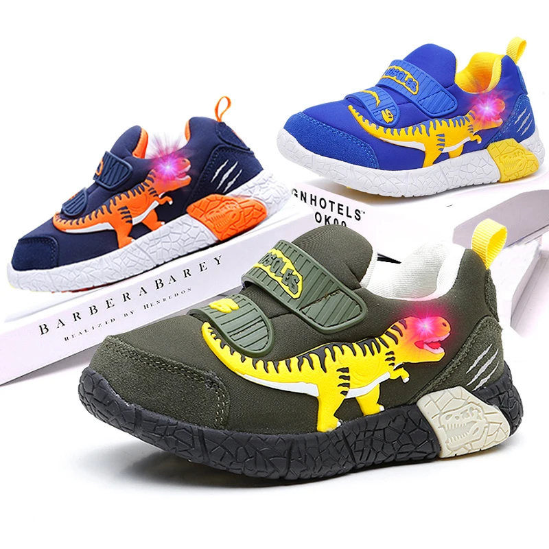 

Dinosoles LED Baby Boys Shoes Sport Tennis Toddler Kids Sneakers Light Up Athletic Children Trainers Outdoor Baby Run Footwear