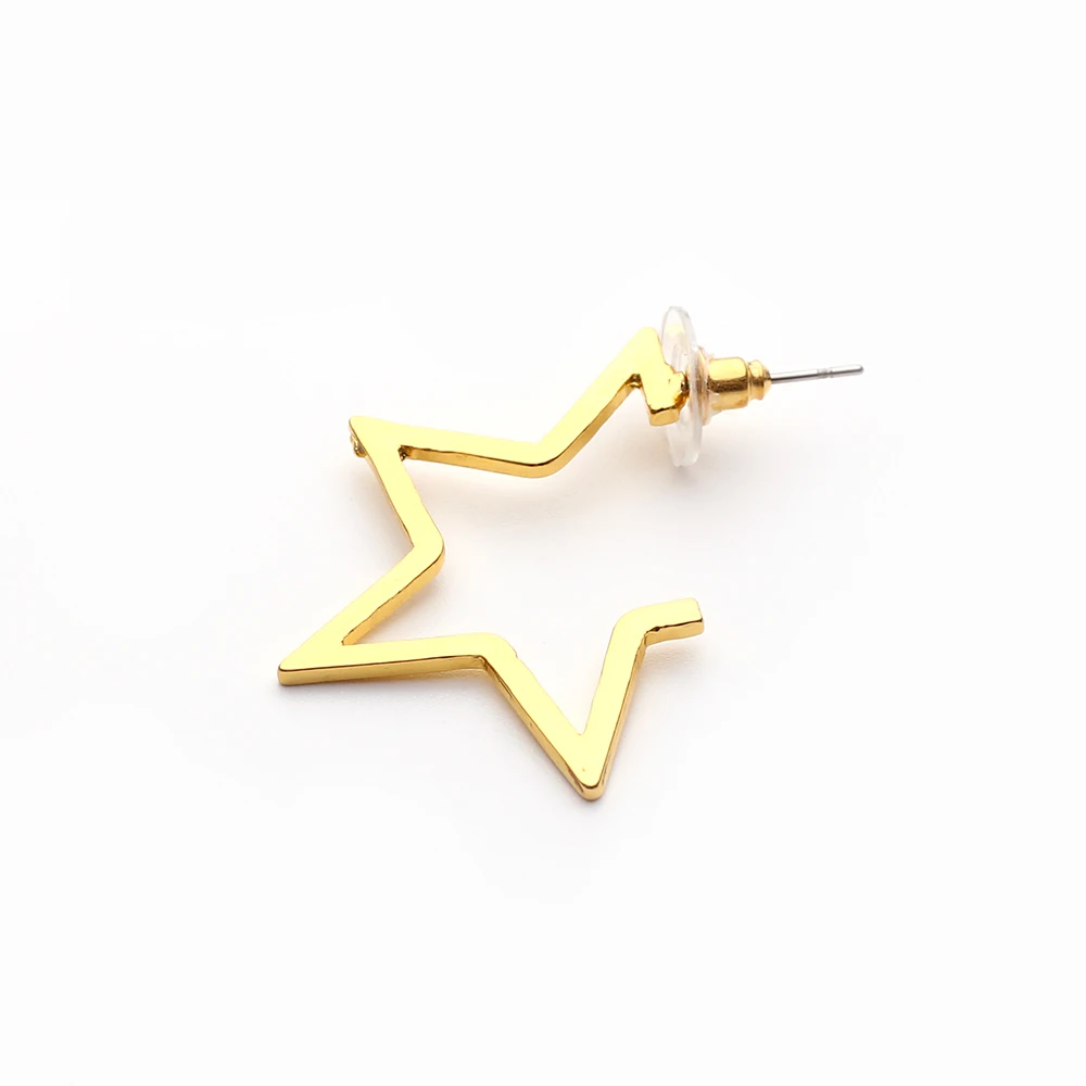 

2020 Fashion Gold Hollow Cuff Star Shape Gold Stud Earrings For Women Minimalist Small Cute Star Earrings For Ladies Jewelry