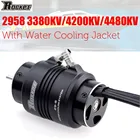Бесщеточный двигатель Rocket 2958 3380KV 4200KV 4480KV с крышкой оболочки водяного охлаждения 3,175 мм вал для радиоуправляемого лодочного автомобиля 600-800 мм