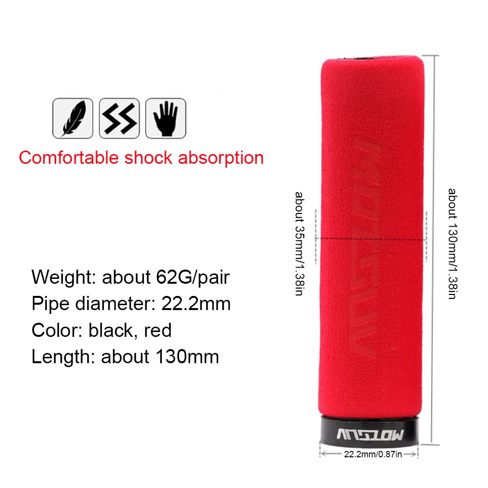 

A Pair of Bicycle Handlebar Grips Non-Slip Mountain Bike Grip with Aluminum Alloy Locking Ring Bike Accessory