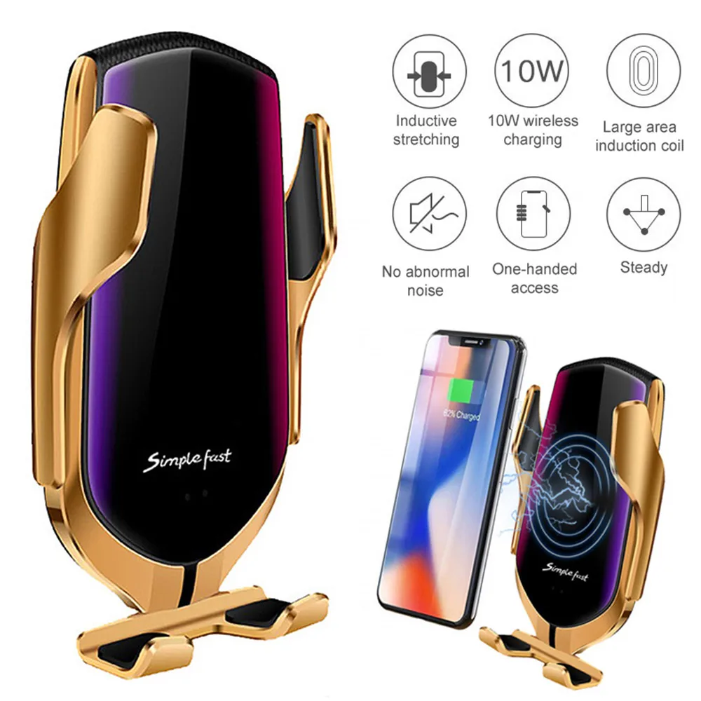 

FLOVEME Automatic Clamping 10W Wireless Charger Car Holder Universal Smart Infrared Sensor Qi GPS Air Vent Mount Phone Supports