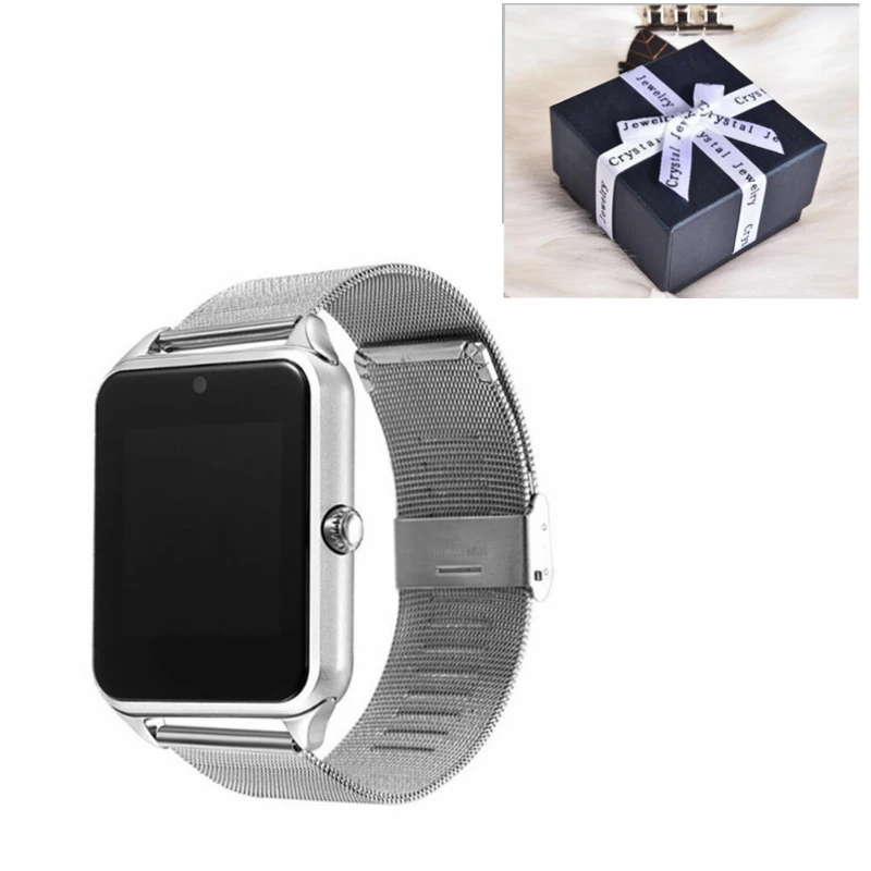SL add BK gift box Z60 Смарт-часы GT08 плюс металлический ремешок Поддержка камеры SIM TF карта Bluetooth Совместимость Android PK Y1 S8 X7D DZ09 V8 Часы 1yw - Цвет: SL add BK gift box