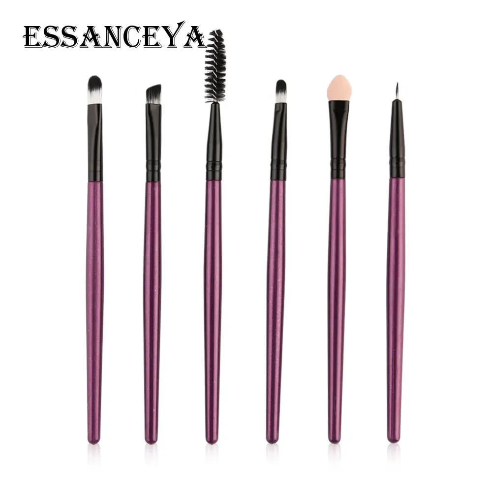 6pcs ESSANCEYA Pro 6-18Pcs Cosmetic Makeup Brushes Foundation Eye shadow Eyeliner Fan Make-Up Multipurpose Eye Brushes Cosmetic Tool - Handle Color: 6pcs