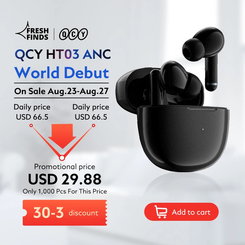 QCY HT03 TWS ANC Fone Bluetooth наушники с шумоподавлением Беспроводные наушники Игровые наушники с микрофоном наушники без рук