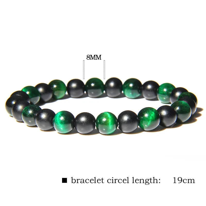 Мужские браслеты из натурального черного оникса, 8 мм, бусины тигровый глаз, браслеты с подвесками для женщин, мужские ювелирные изделия, браслеты oeil du tigre Bijoux