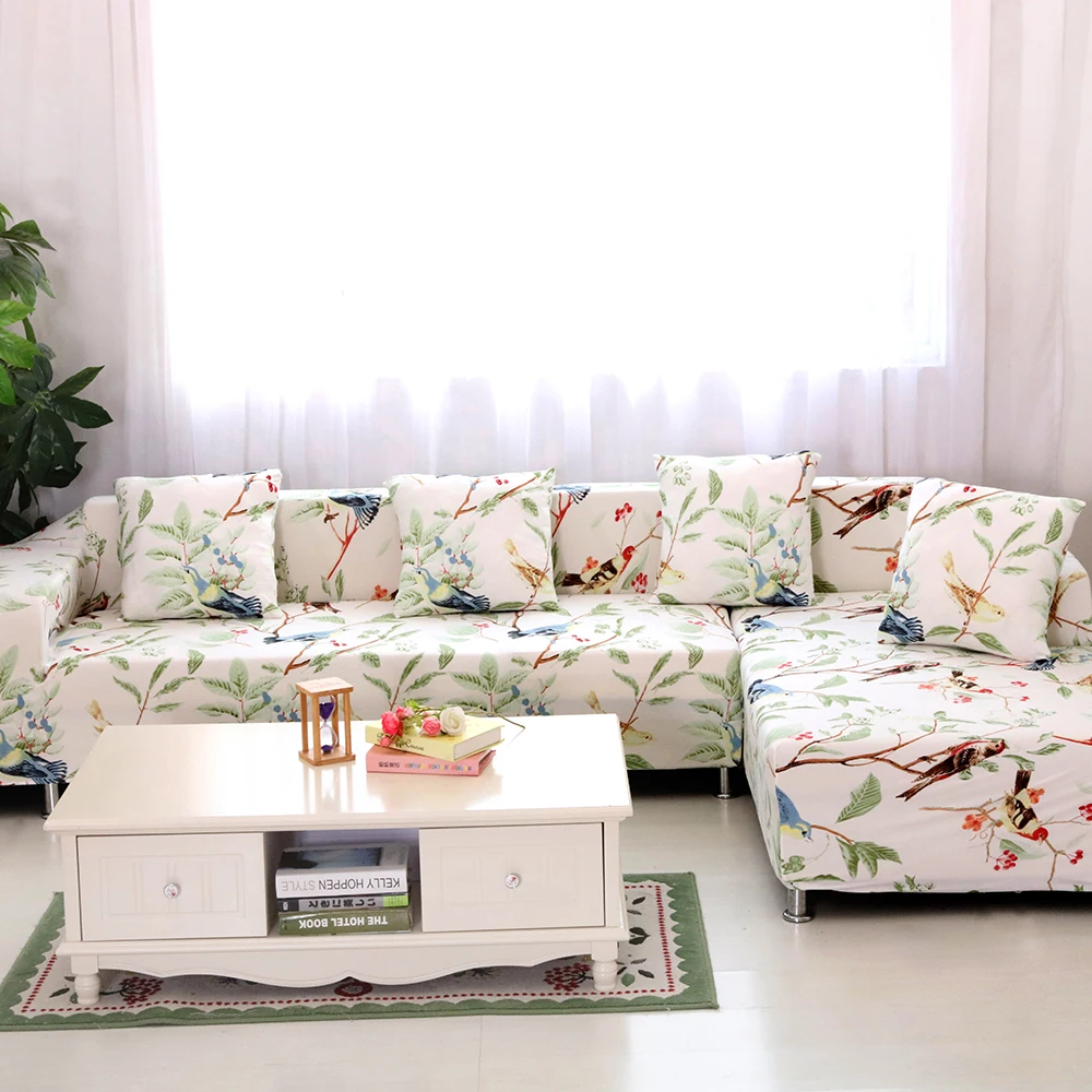 L-образный секционный чехол для дивана эластичное покрытие в пасторальном стиле