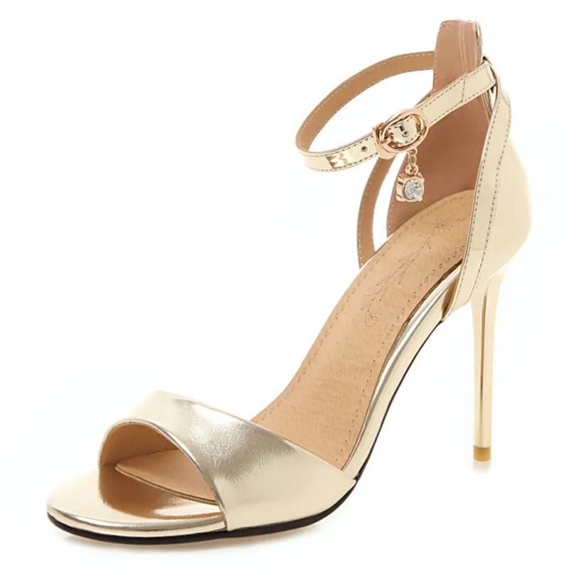 

AGODOR Woman Sandals 2020 Sexy High Heels Woman Stiletto Heels Sexy Summer Sandals Ankle Strap Wedding Shoes Open Toe Plus Size