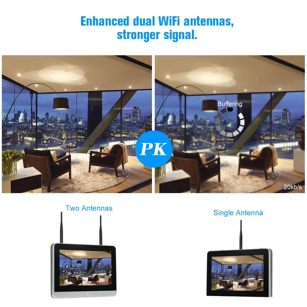 4-канальный 1080P HD Wi-Fi NVR комплект с беспроводной цилиндрической IP-камерой ночного