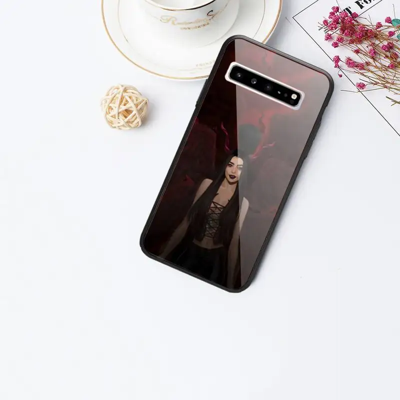 

Sexy Devil Woman Phone Case For Galaxy Tempered Glass Cases Apply To S10 S9 S8 S7 S6edge Plus TPU Cover