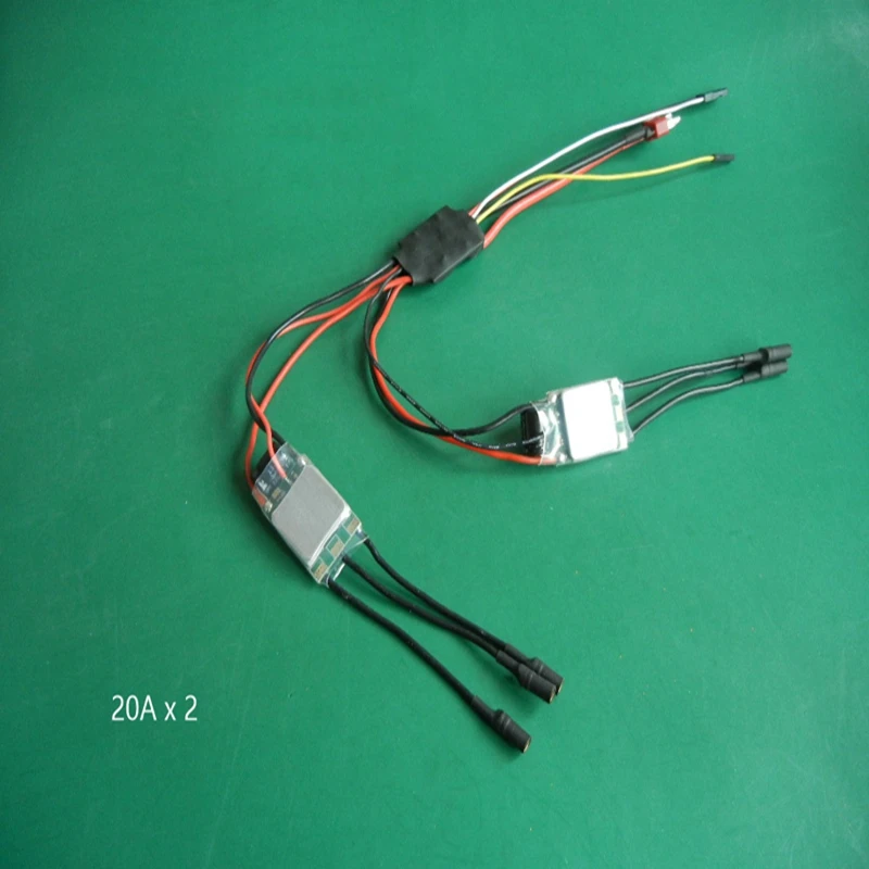1 шт. бесщеточный смешанный контроллер 2ch Dual Way ESC 2-4S 20Ax2 APM части контроллера
