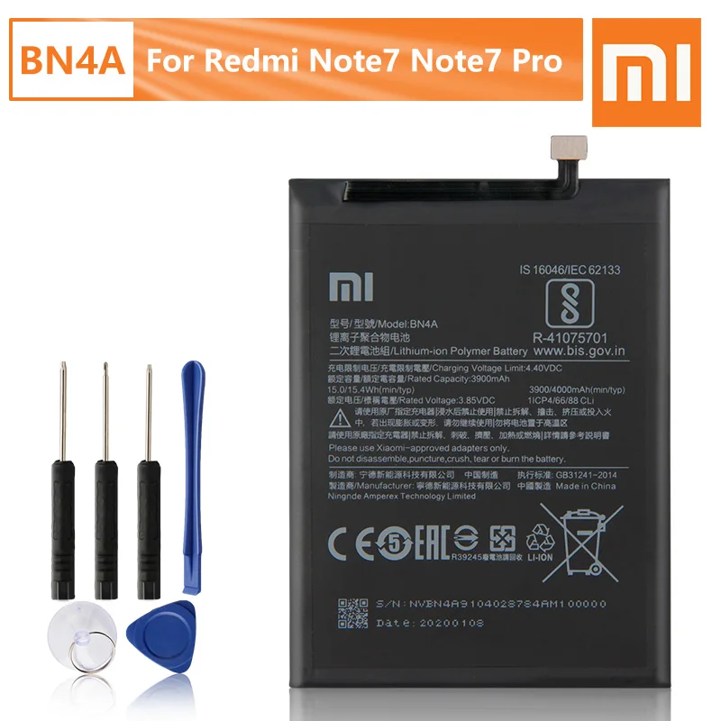 Оригинальный аккумулятор Xiao Mi BN4A для Xiaomi Redmi Note7 Note 7 Pro M1901F7C оригинальная сменная