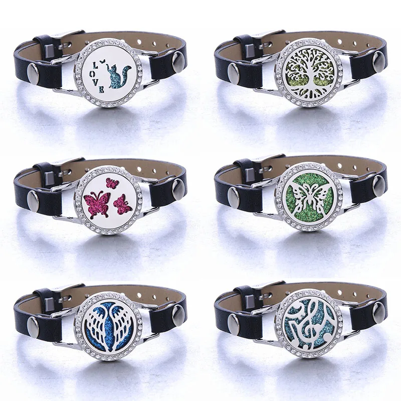 Браслеты из браслет для ароматерапии натуральной кожи 10 шт. диффузор эфирного