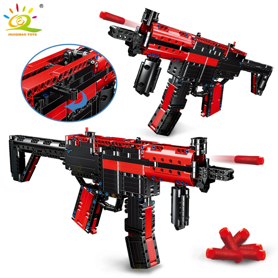HUIQIBAO 676 шт. DIY пистолет пулемет HK MP5 строительные блоки военно технического оружие