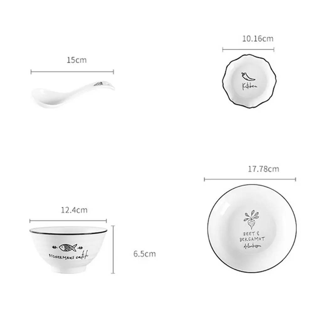 Adeeing 20 шт. керамический кухонный набор посуды семейный фарфоровый костюм в мисках