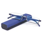 Удобсветильник очки для чтения в полуоправе TR90, складные очки унисекс для дальнозоркости, с чехлом для очков