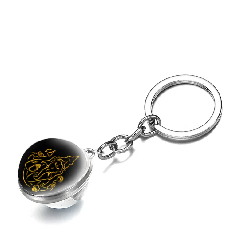 SONGDA Ганеш идол Йога Будда Мандала Ганеша двухсторонний стеклянный брелок