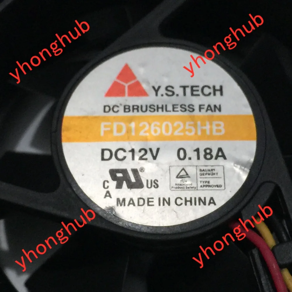 Emacro для Y.S TECH FD126025HB DC 12V 0.18A 60x60x25 мм 3-Провода Сервер охлаждающий вентилятор