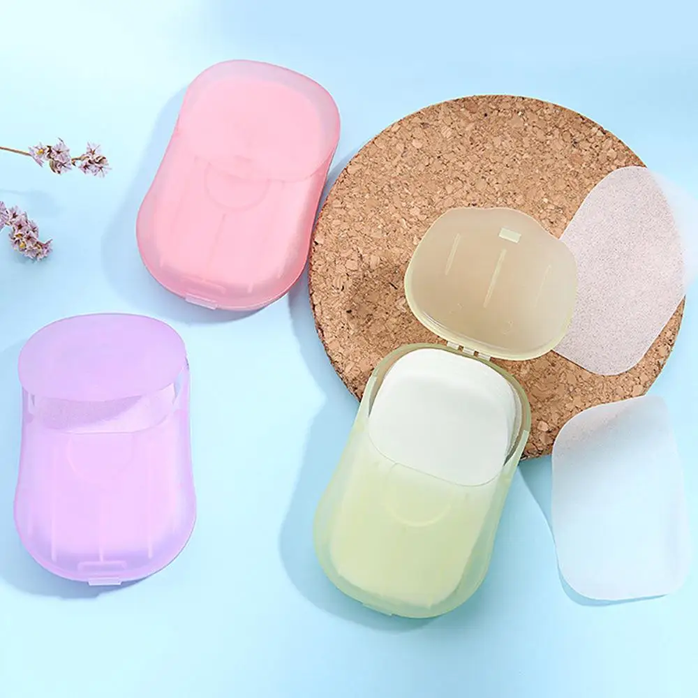 

Mini Soap Paper Plastic Box Bathroom Travel Hand Accessories Washing Scented Foaming Paper Soap Portable Soap Paper Business