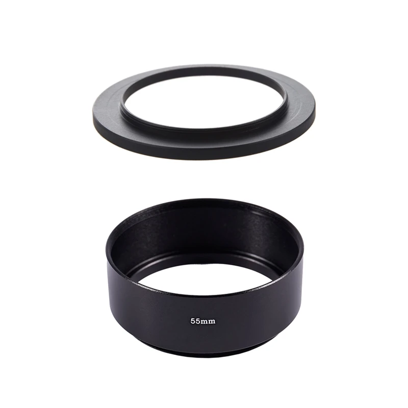 

Металлический Удлинительный кольцевой адаптер для фильтра камеры 46 мм до 58 мм и замена винтового крепления 55 мм металлическая бленда для об...