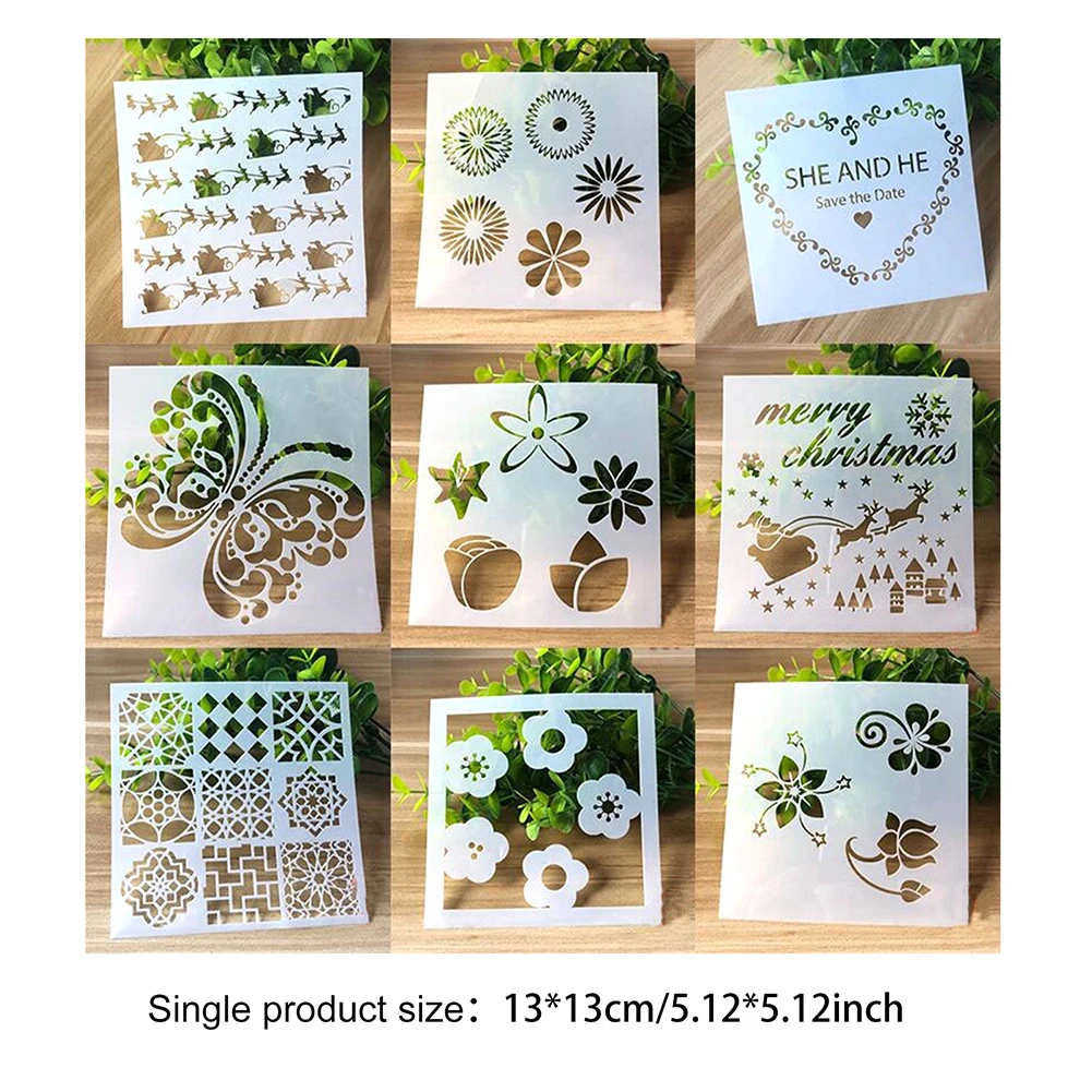 9 шт./компл. белый трафарет для рисования Универсальный DIY Скрапбукинг шаблон