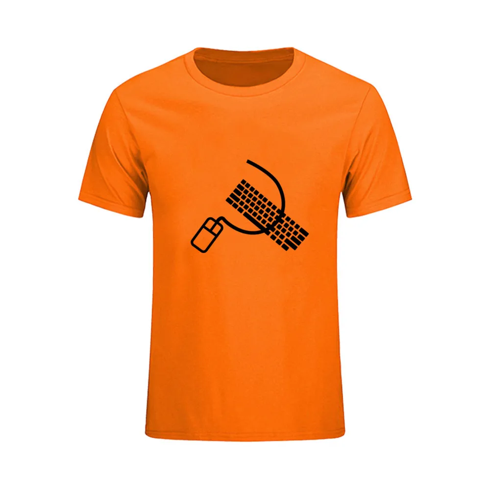 Мужские футболки короткая футболка с серпом мышью и клавиатурой для коммунизма