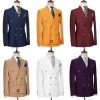 cenne des graoom new men suits winter jackets double breasted tailor made 2 pieces gold button blazer pant wedding costume homme