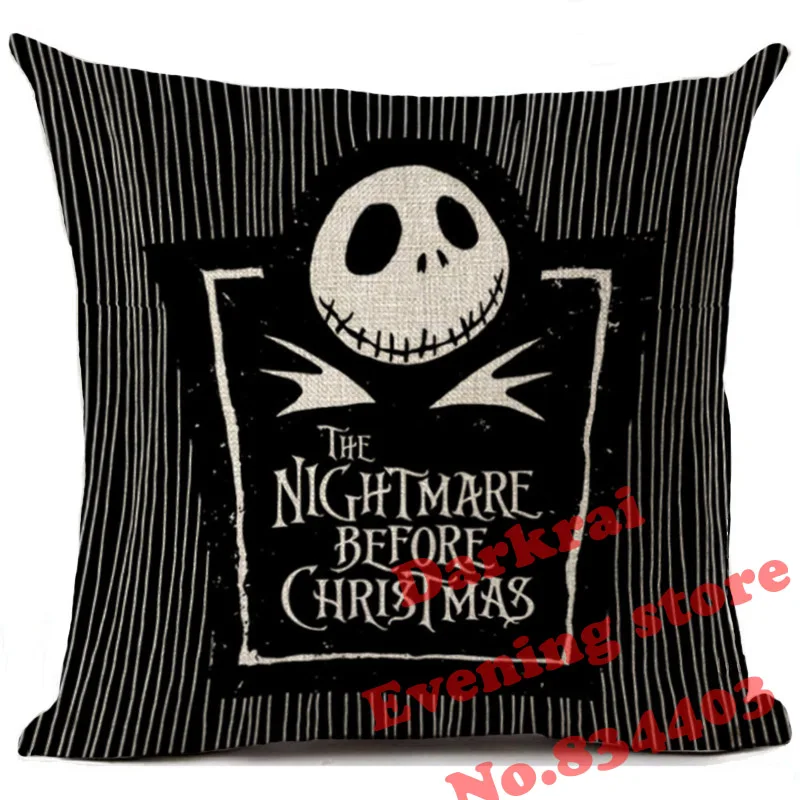 Кошмар перед Рождеством Хэллоуин Мультфильм Череп Джек чехол для подушки