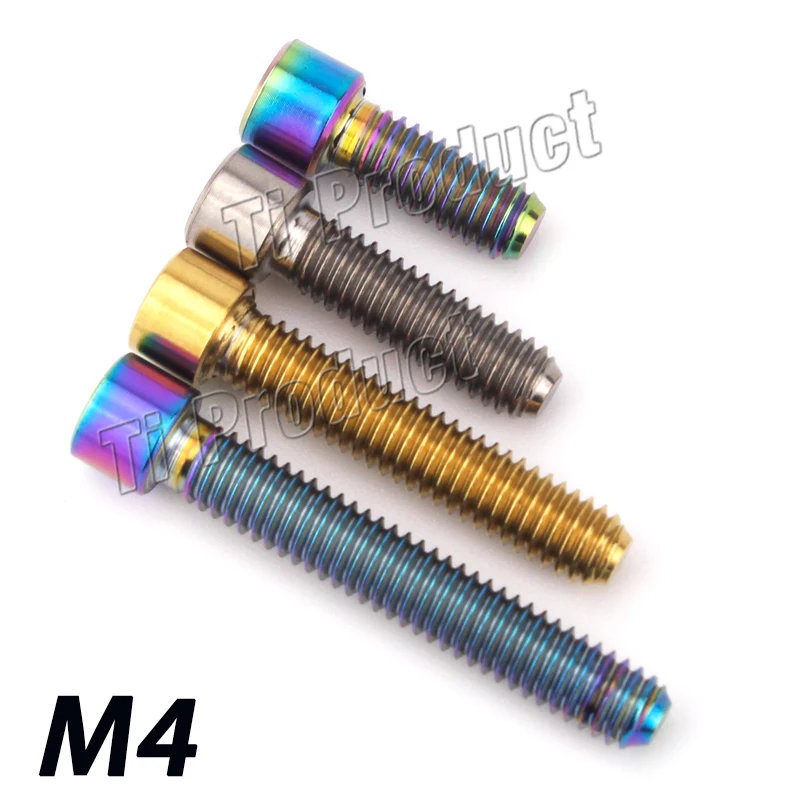 Титановые болты M4 1 шт. X 10 14 20 25 мм шестигранный ключ маленькая головка титановый