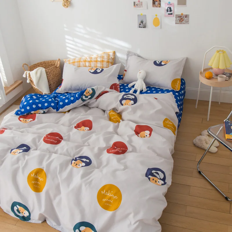 

Hot Sale Childhood Fun Bedding Cotton Printed Pillowcase Quilt Cover Bed Sheet Queen Size Bed King Size Bed Four-Piece Set