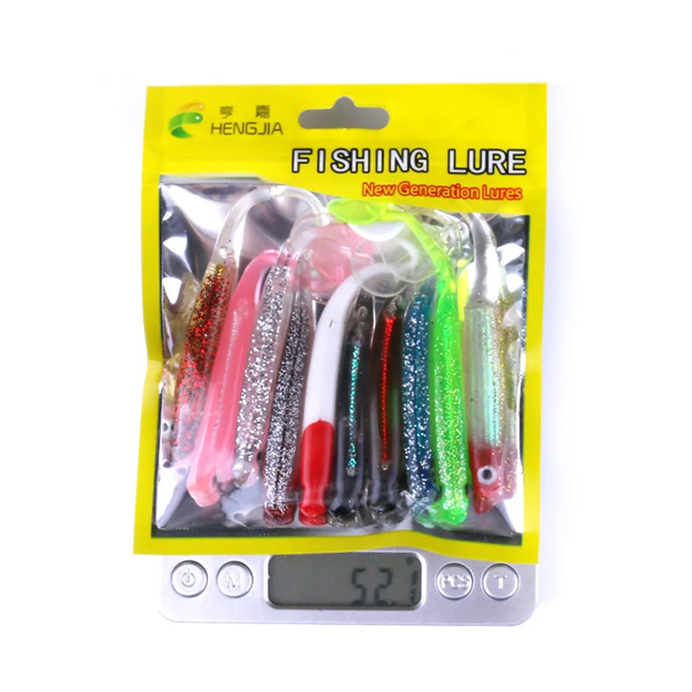 

10pcs/set T-tail Soft Baits Lures Swimbaits Fishing Worm Baits 11cm 5g Pesca Iscas Fish Tackle Tool Accessories