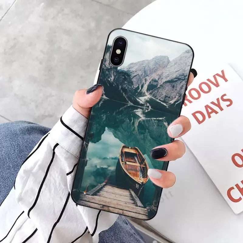 

natural scenery lake Snow mountain high quality Phone Case shell for iPhone 11 12 pro XS MAX 8 7 6 6S Plus X 5S SE 2020 XR