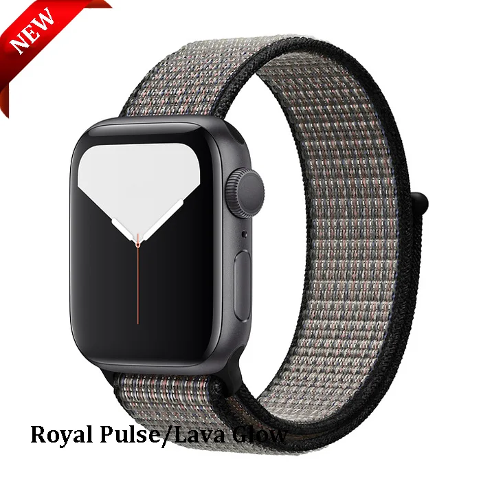 Royal PulseGlow EIMO ремешок для Apple Watch ремешок 44 мм 40 мм Apple Watch 4 5 3 2 1 iwatch ремешок 42 мм 38 мм Спортивная петля нейлоновая петля браслет ремешок для часов - Цвет ремешка: Royal PulseGlow
