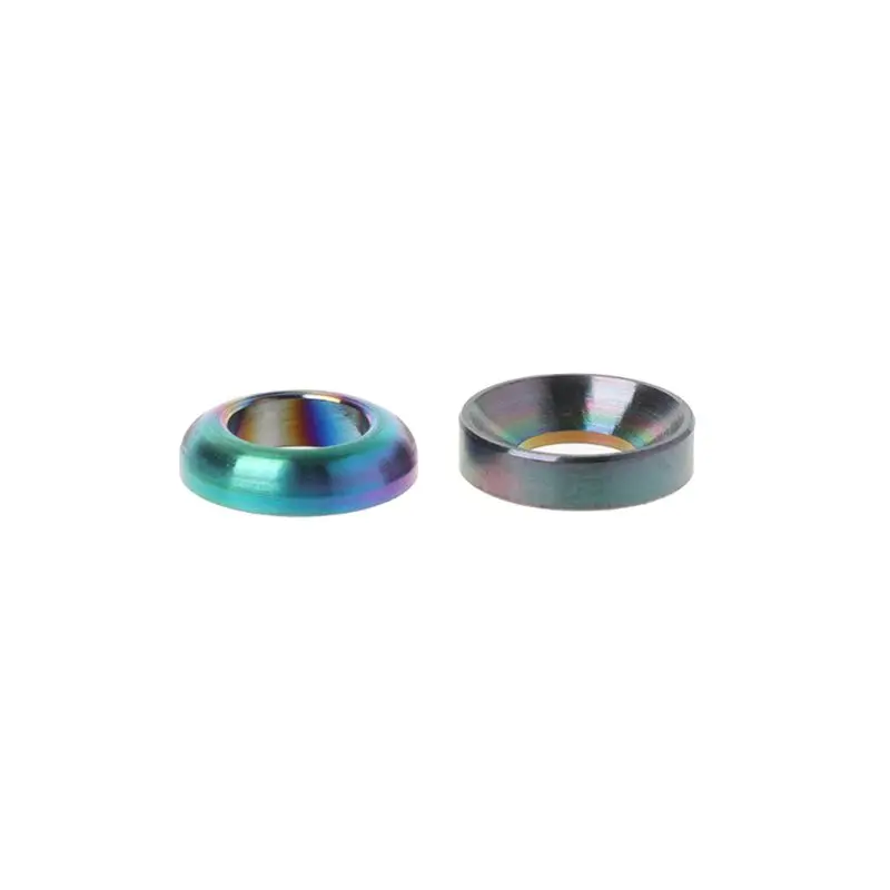 

2 Pcs/Set Bicycle Spacer Hydraulic Brake Caliper M6 Titanium Alloy MTB Bike Parts Repair Convex Concave Hollow Washer Rings