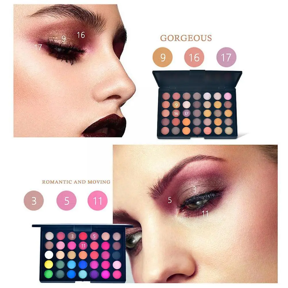 40 цветов матовые тени для век Палитра блестящие макияж водостойкий мерцающий