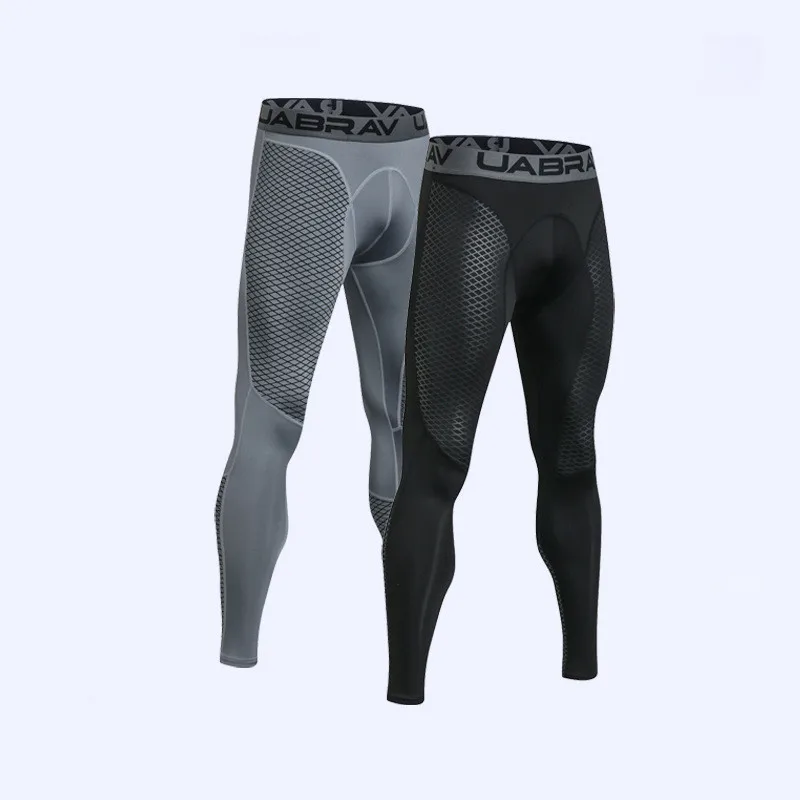 Компрессионные штаны для бега UABRAV мужские трико длинная Спортивная одежда