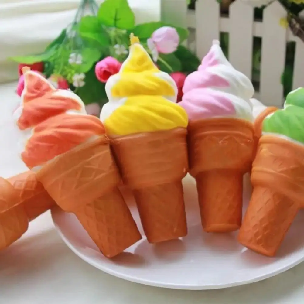 

Jumbo Squish 10cm Ice Cream Cone Slow Rising Kids Toy Soft Phone Hanging Decor Kids Educational Toys for Children Gifts