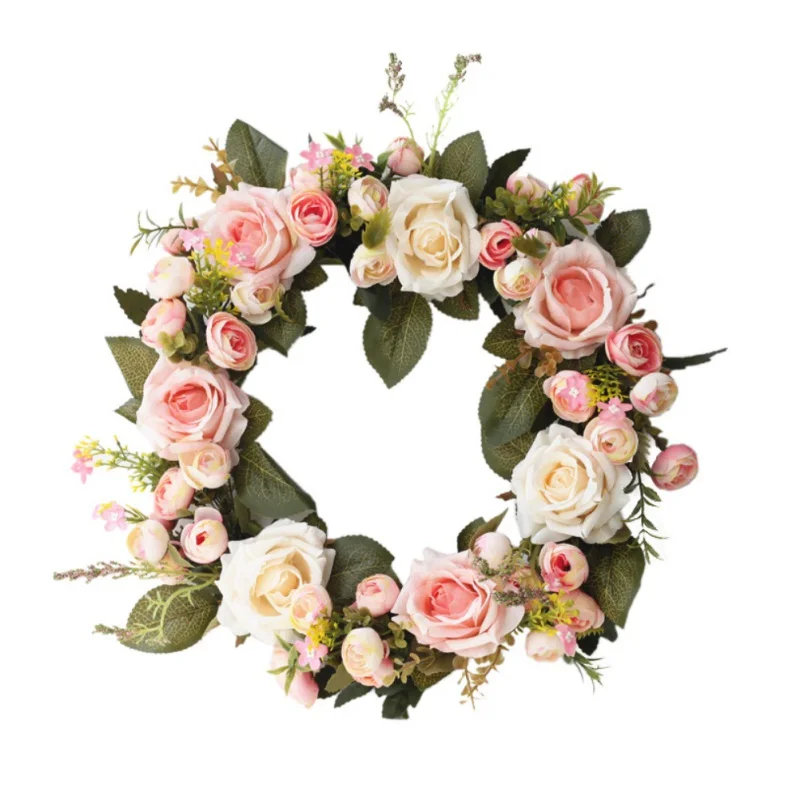 Искусственная Роза на входную дверь венок свадебная искусственная Цветочная