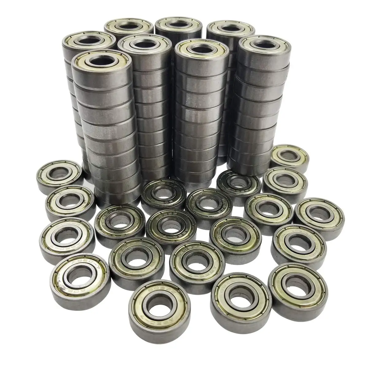 

100 PCS 608 ZZ Skateboard Bearings, Double Shielded,8x22x7 Miniature Ball Bearings(Pack of 100)