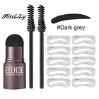 Набор для формирования штампов для бровей, трафареты для макияжа бровей, кисть для бровей, косметика, гель для бровей, тонировка, карандаш, пудра