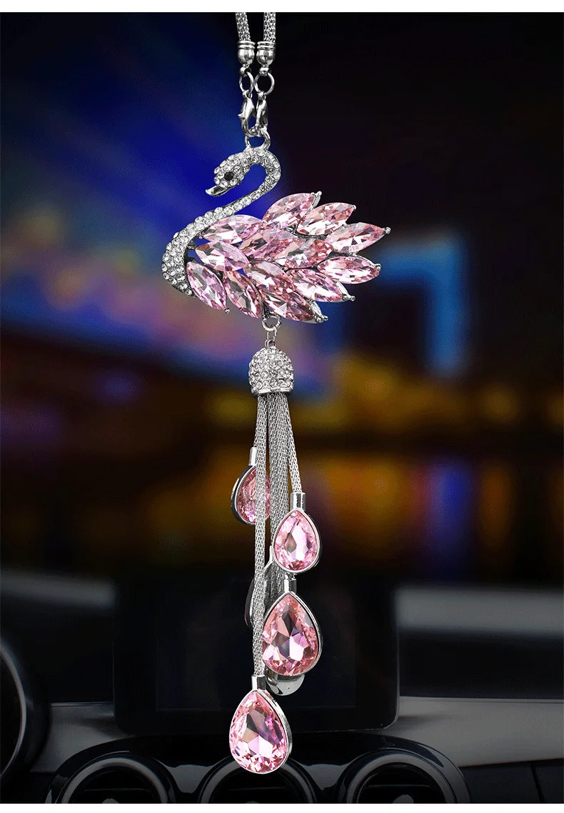 Зеркало заднего вида очаровательное Хрустальное подвесное украшение стразы