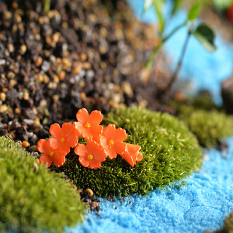 

10 Pcs/set Random Color Flower Miniature Fairy Garden Home Houses Decoration Mini Craft Micro Landscaping Decor Moss Flower