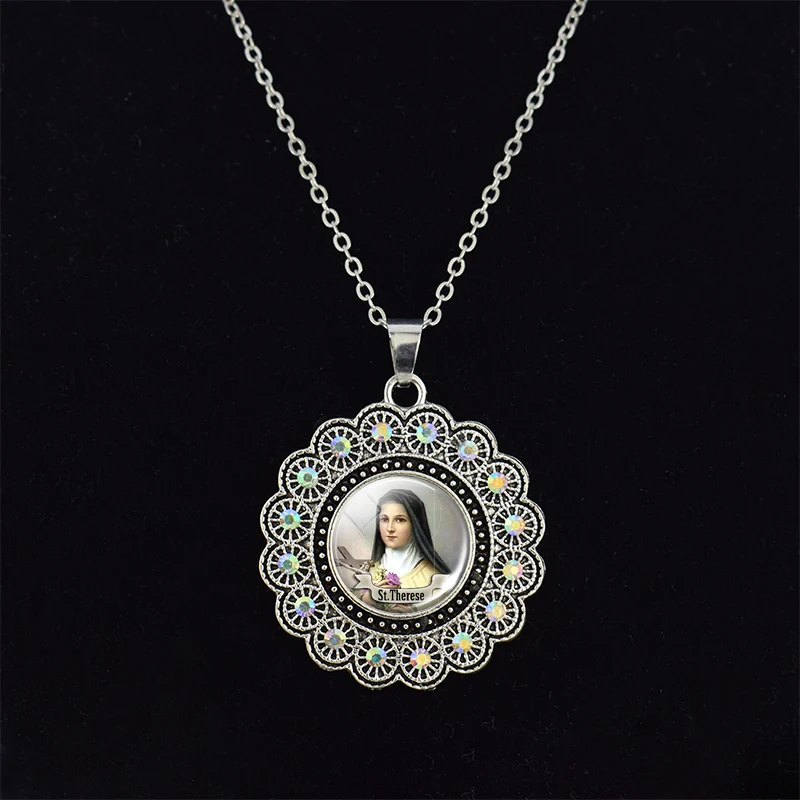 Подвеска Christian 12 Saint подвеска St Therese ожерелье из стекла с кабошоном чокер в стиле