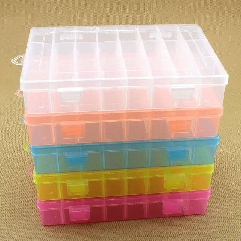 

24 Grids DIY Tools Packaging Box Portable Electronic Components Screw Removable Storage Screw Jewelry Tool Case Colorful Plastic