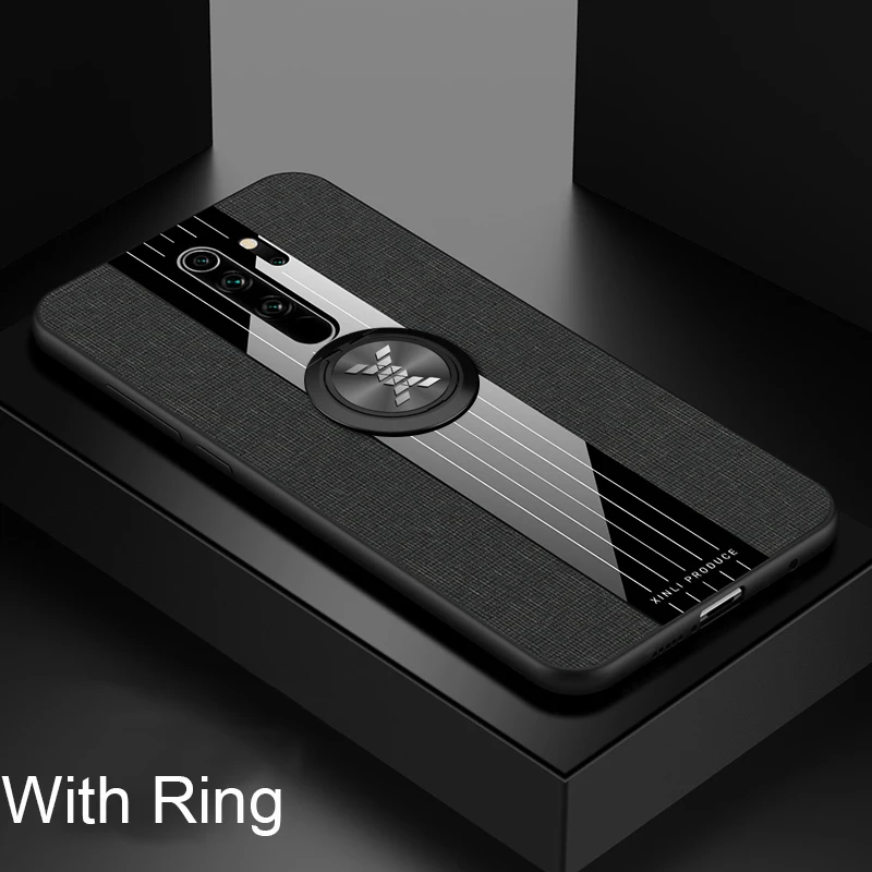 Black With Ring For Xiaomi Redmi Note 8 Pro Case Matte Cover For Xiomi Xiaomi Redmi Note 8 Note8 Shockproof Phone Case Magnetic Ring Holder - Цвет: Black With Ring