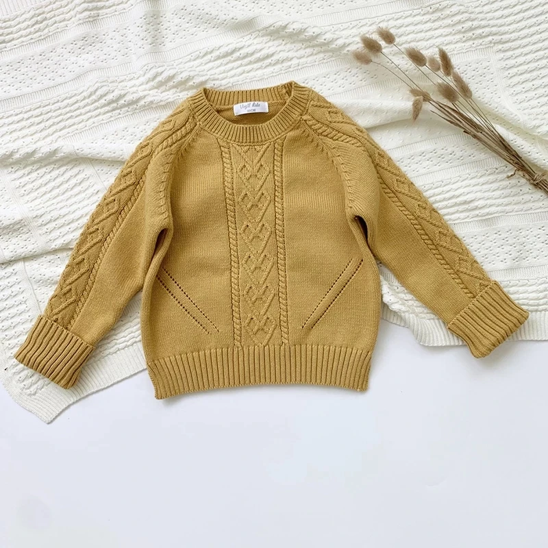 

Autumn Winter Baby Kids Girls Long Sleeve Pure Color Knit Sweater 1-7Yrs Winter Knitted Bottoming Girls Sweaters Vetement Enfant
