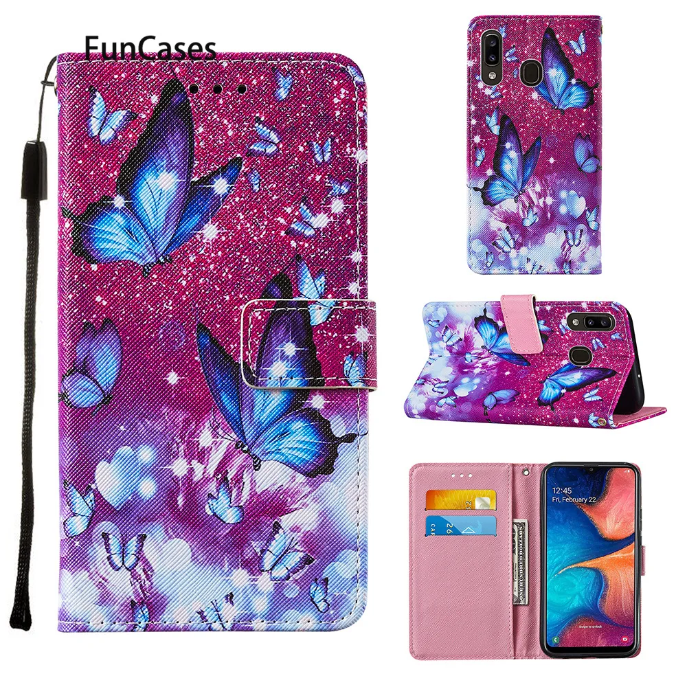 

Purple Butterfly PU Leather Flip Phone Case For telefon Samsung A31 Cove Stand Cases Aksesuar sFor Samsung Galaxy cover A30 A30S