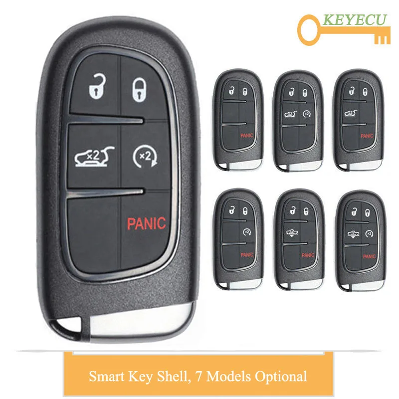 Умный чехол KEYECU для автомобильного ключа с дистанционным управлением Jeep Cherokee Ram