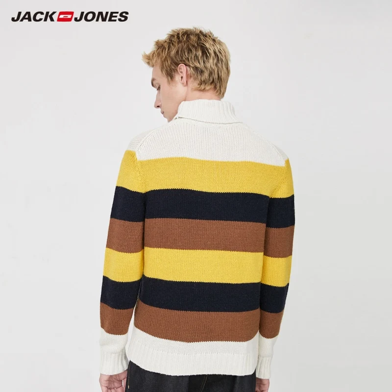 JackJones Для мужчин в контрастную полоску с высоким горлом элегантный дизайн шерстяной свитер Для мужчин Клянемся | 219425508 от AliExpress RU&CIS NEW