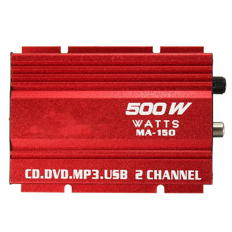 TiOODRE DC12V Mini Hi-Fi 12V 500W 2 Channel Stereo Audio Amplifier For Car Auto Motorcycle Power LED Indicator | Автомобили и
