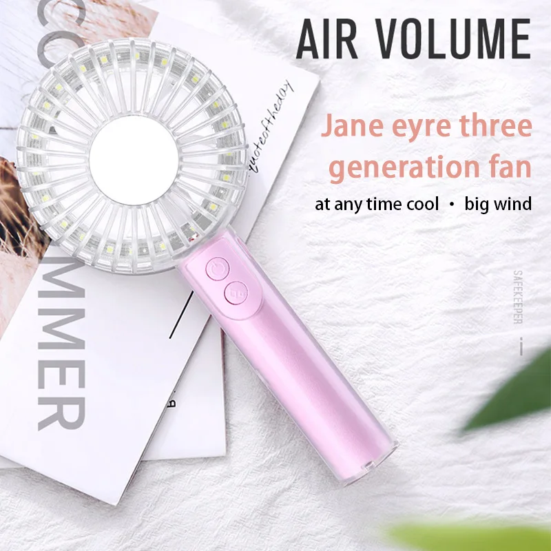 

ELOOLE Fashion Summer Cooling Handheld Rechargeable Fan Beautiful Lighted Portable Electric Fan For Women Outdoor Ventilador